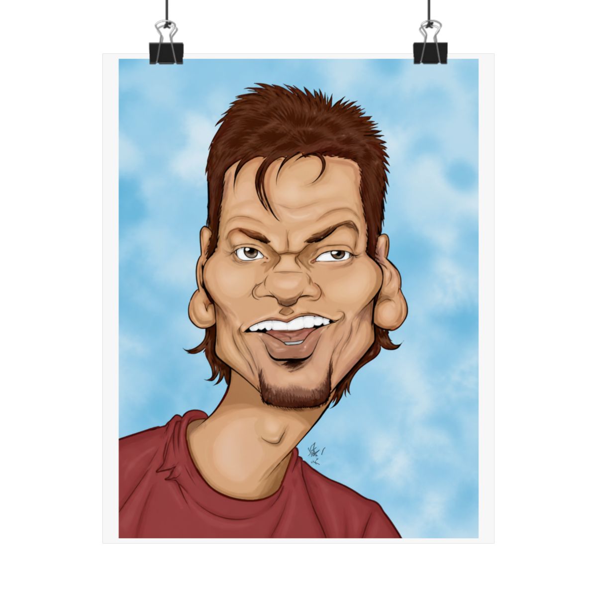 Theo Von Caricature, 8x10 Digital Print, This Past Weekend Podcast, Fan Art Drawing, Exaggerated Comedian, Funny Wall Decor